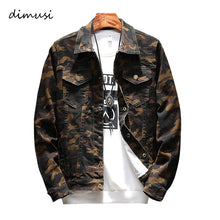 Load image into Gallery viewer, DIMUSI Mens Jackets Fashion Men Anorak Hip Hop Street Wear Jeans Jackets Men&#39;s Camouflage Denim Jacket Cowboy Coats 5XL,YA772